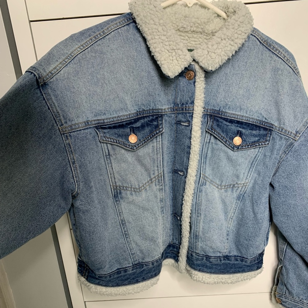 WILD FABLE WOMENS BLUE DENIM BUTTON DOWN JEAN JACKET